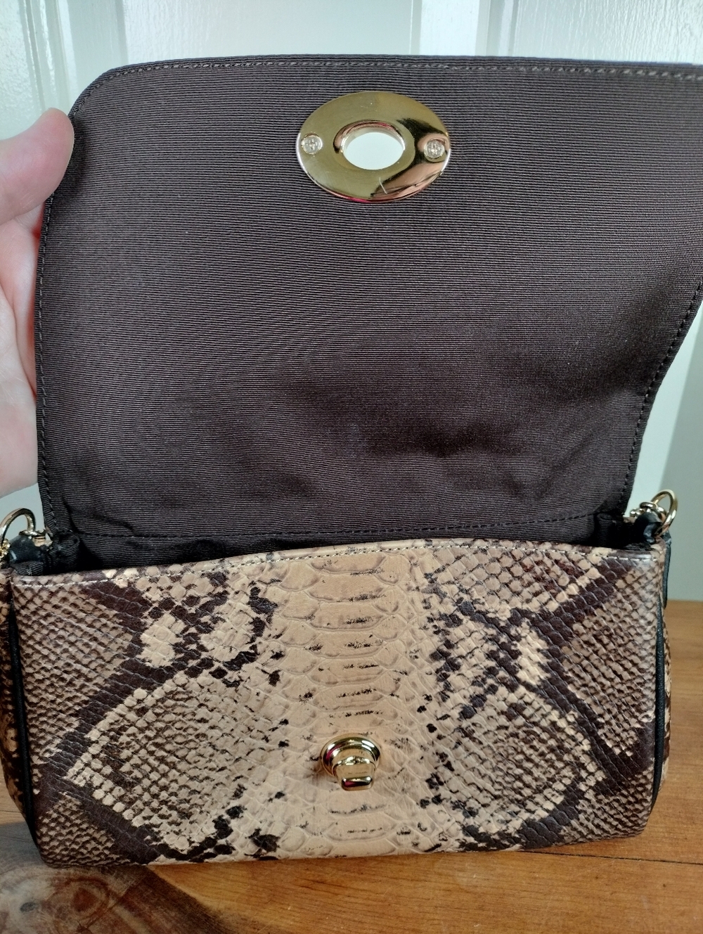 COACH Mini Ruby Snake Print Crossbody Excellent Cond. Exotic Natural Leather - Picture 10 of 16